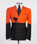 VIVATI Amber Noir Double-Breasted Peak Lapel Tuxedo Set