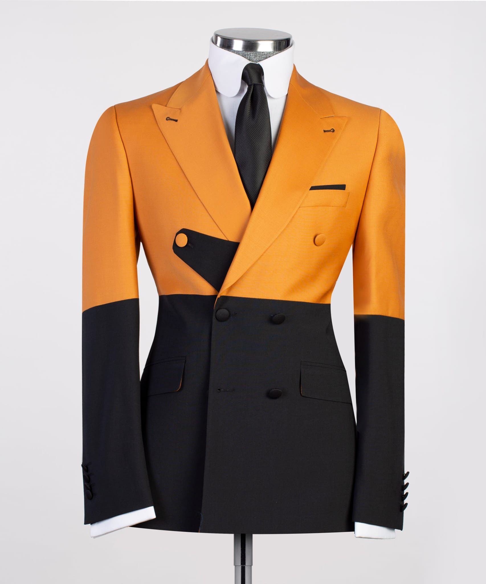 VIVATI Imperial Gold Double-Breasted Peak Lapel Tuxedo Set