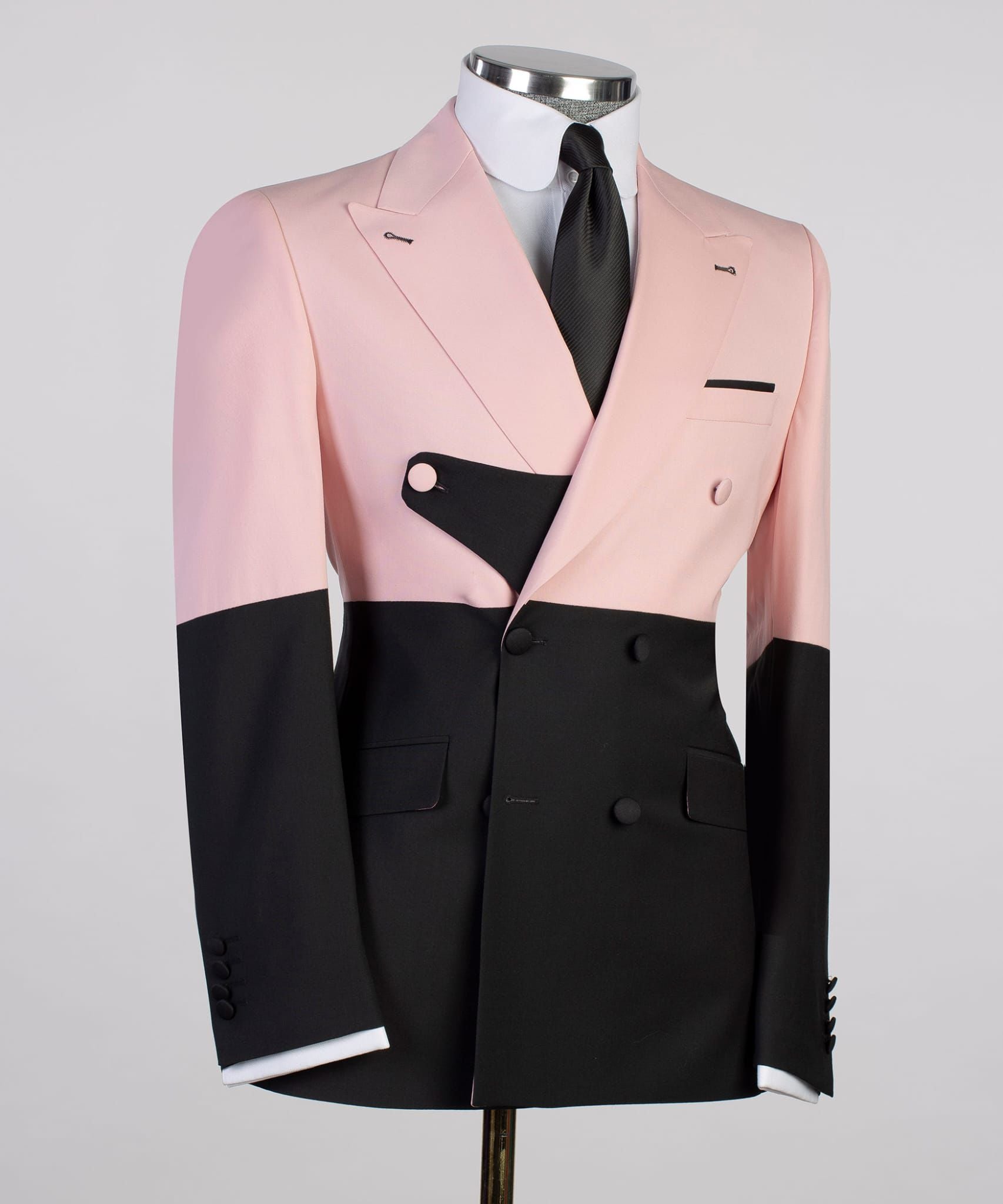 VIVATI Rose Noir Double-Breasted Peak Lapel Tuxedo Set