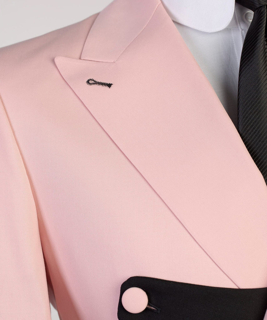 VIVATI Rose Noir Double-Breasted Peak Lapel Tuxedo Set
