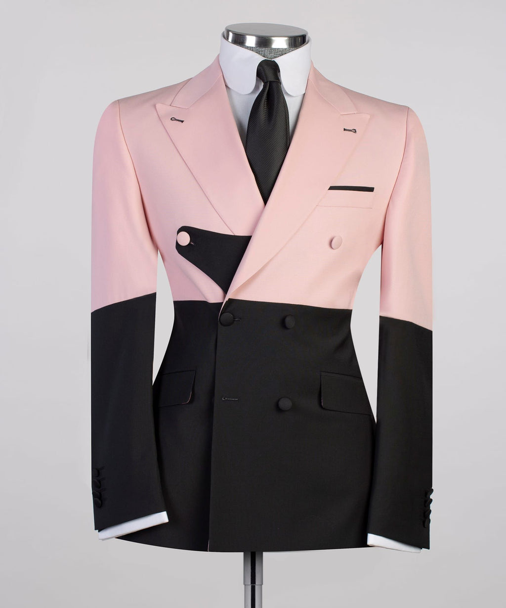 VIVATI Rose Noir Double-Breasted Peak Lapel Tuxedo Set