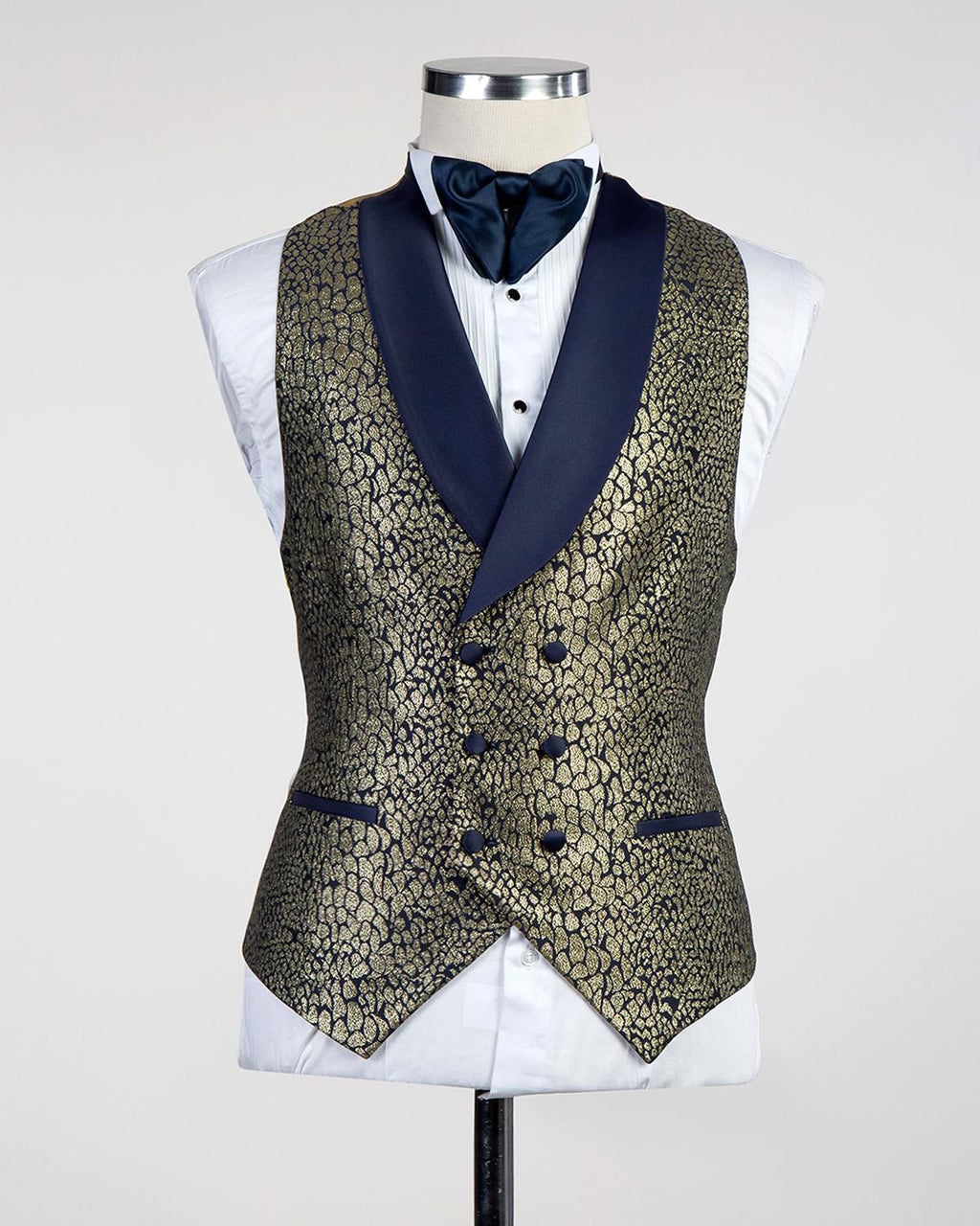 VIVATI Regal Midnight Shawl Lapel Tuxedo Jacket &amp; Waistcoat Set