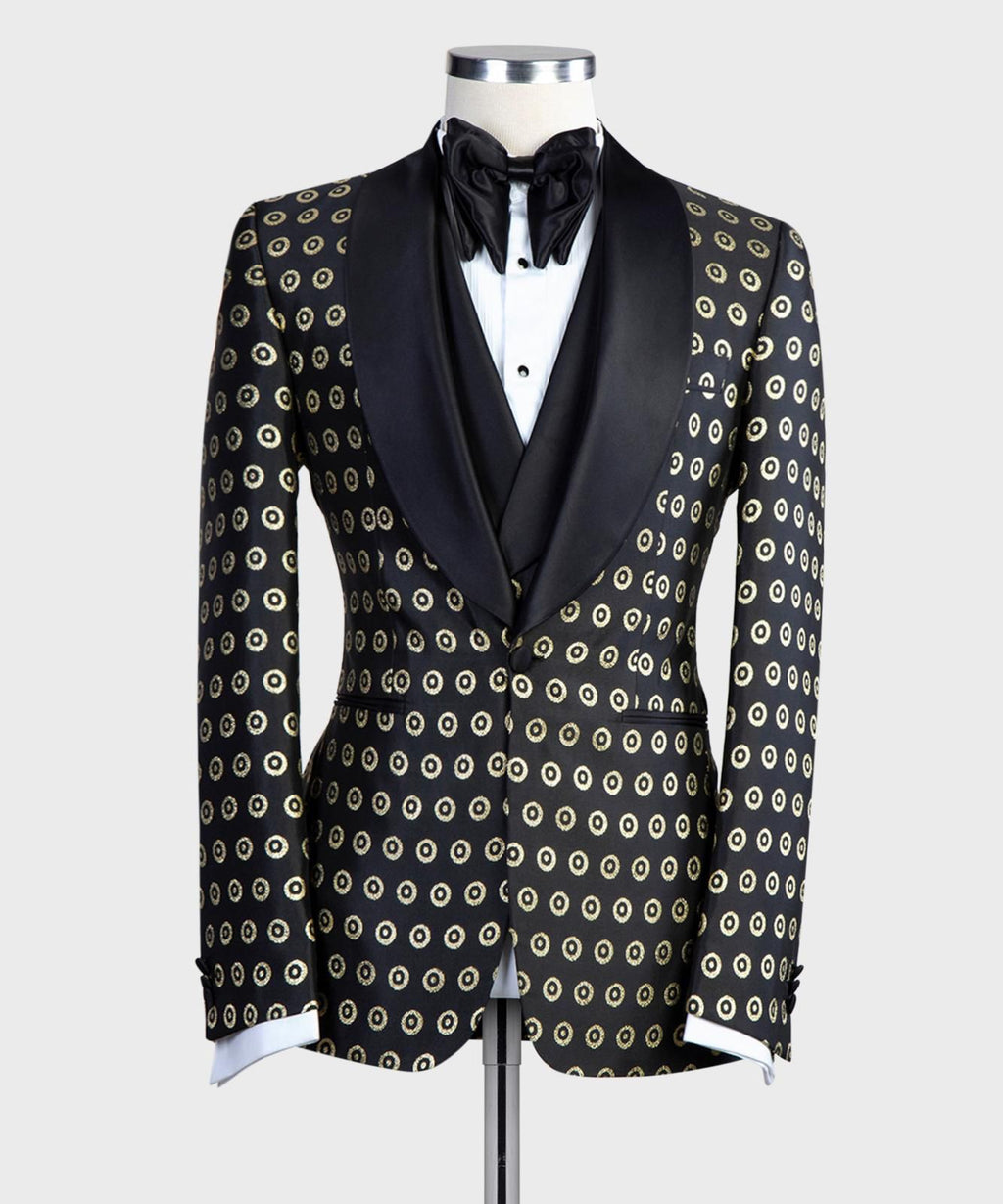 VIVATI Imperial Noir Shawl Lapel Tuxedo Jacket &amp; Waistcoat Set