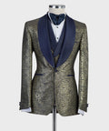 VIVATI Regal Midnight Shawl Lapel Tuxedo Jacket &amp; Waistcoat Set