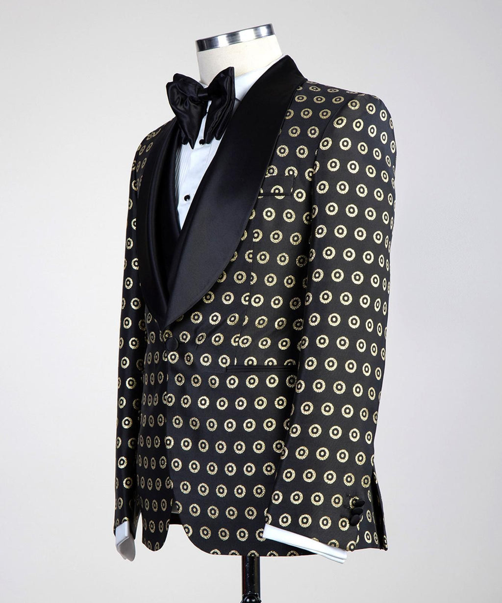 VIVATI Imperial Noir Shawl Lapel Tuxedo Jacket &amp; Waistcoat Set