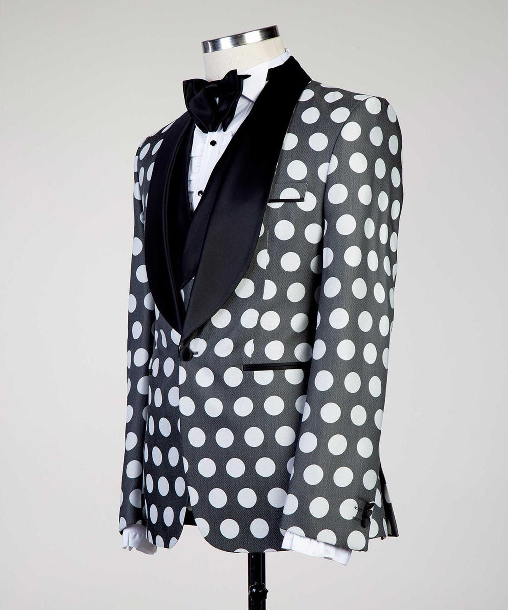 VIVATI Platinum Eclipse Three-Piece Shawl Lapel Tuxedo Set