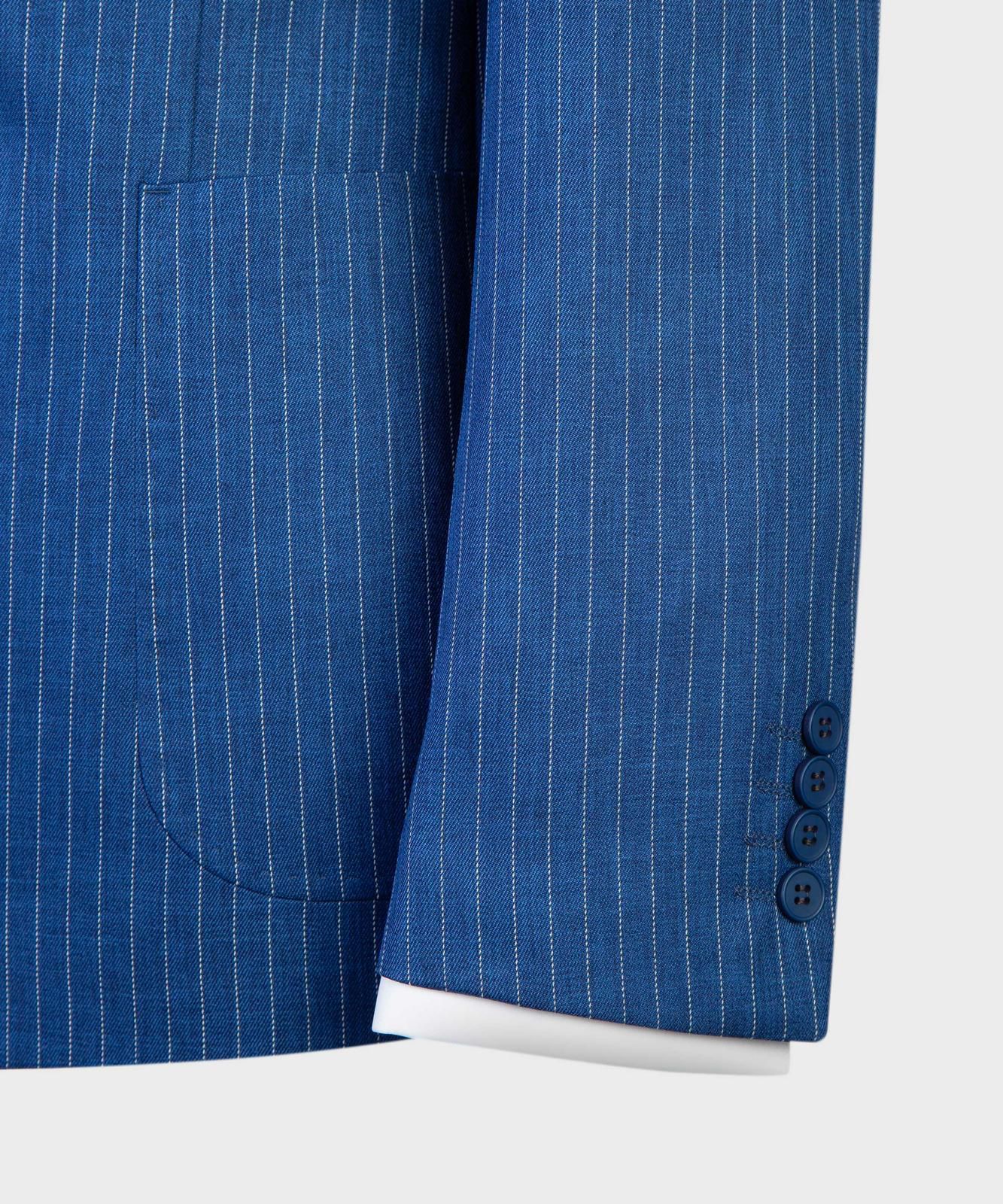 VIVATI Azure Regent Double-Breasted Pinstripe Suit