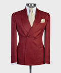 VIVATI Crimson Regent Double-Breasted Pinstripe Suit