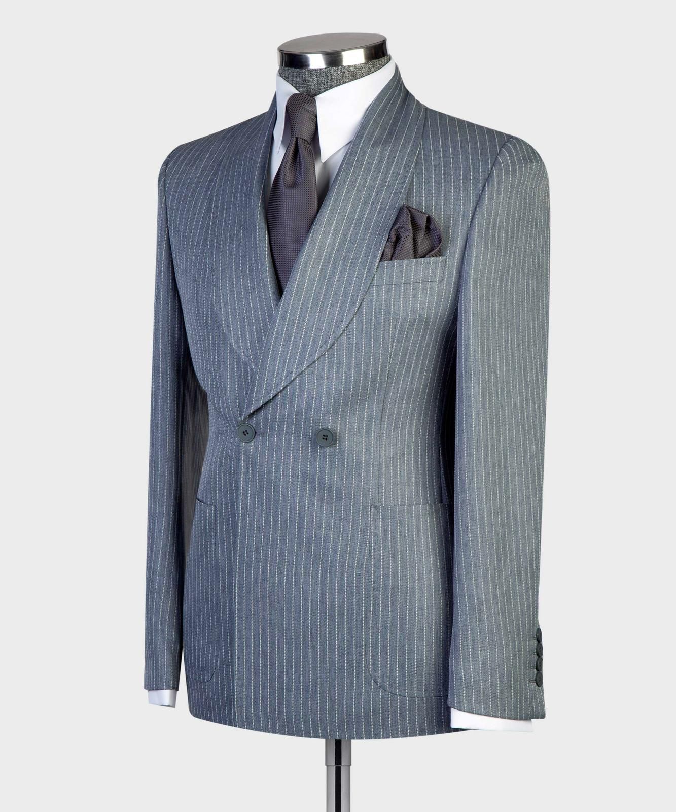 VIVATI Sterling Regent Double-Breasted Pinstripe Suit