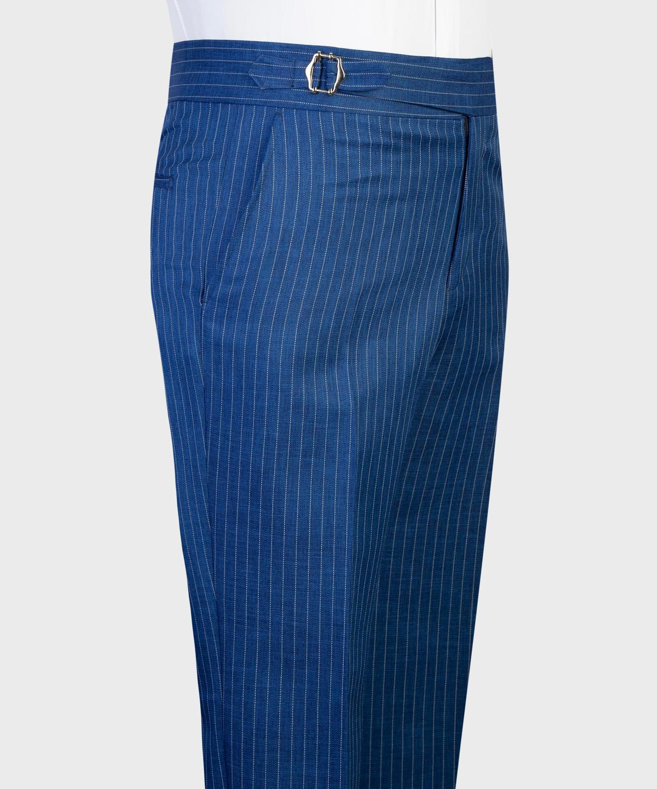 VIVATI Azure Regent Double-Breasted Pinstripe Suit