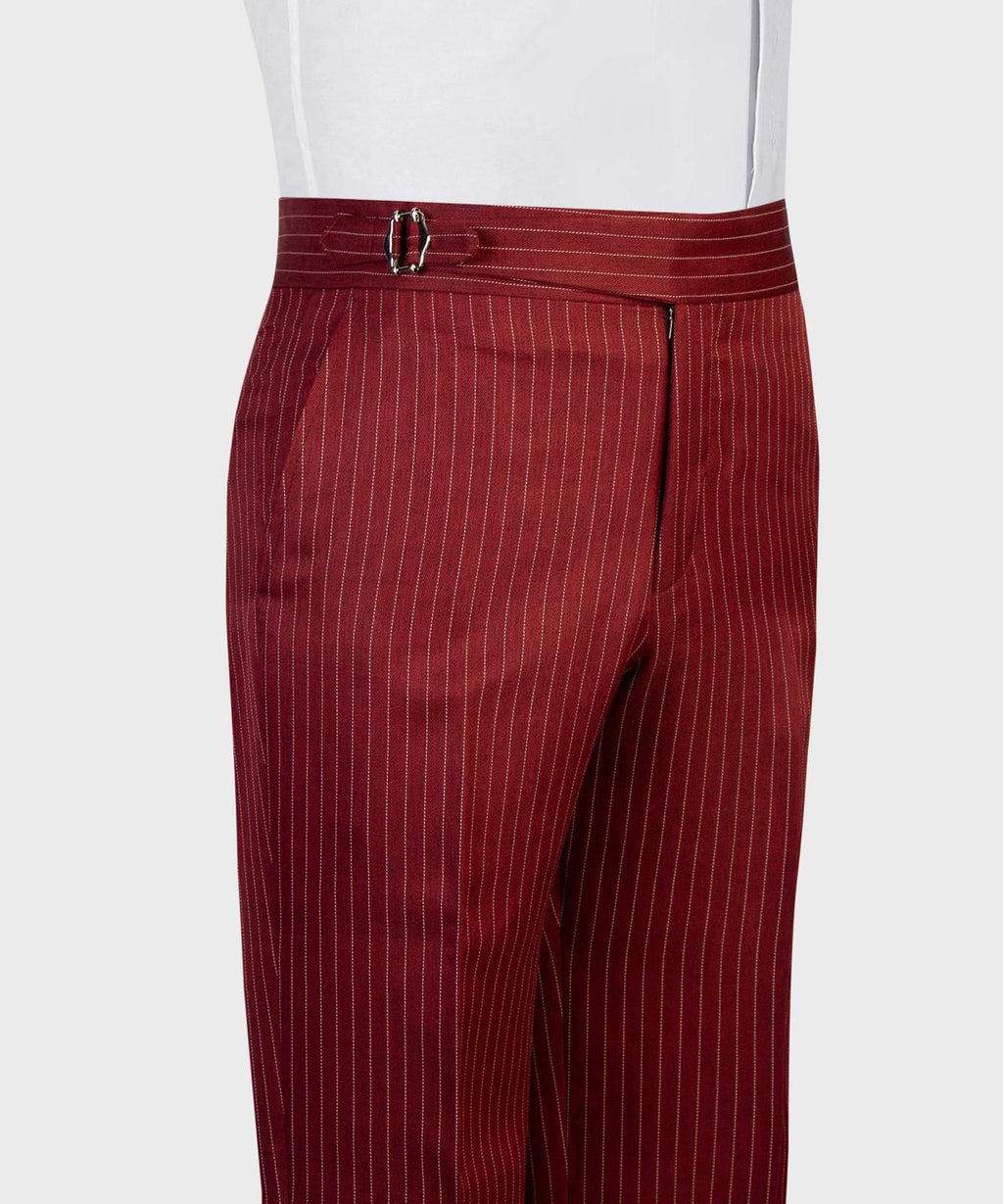 VIVATI Crimson Regent Double-Breasted Pinstripe Suit