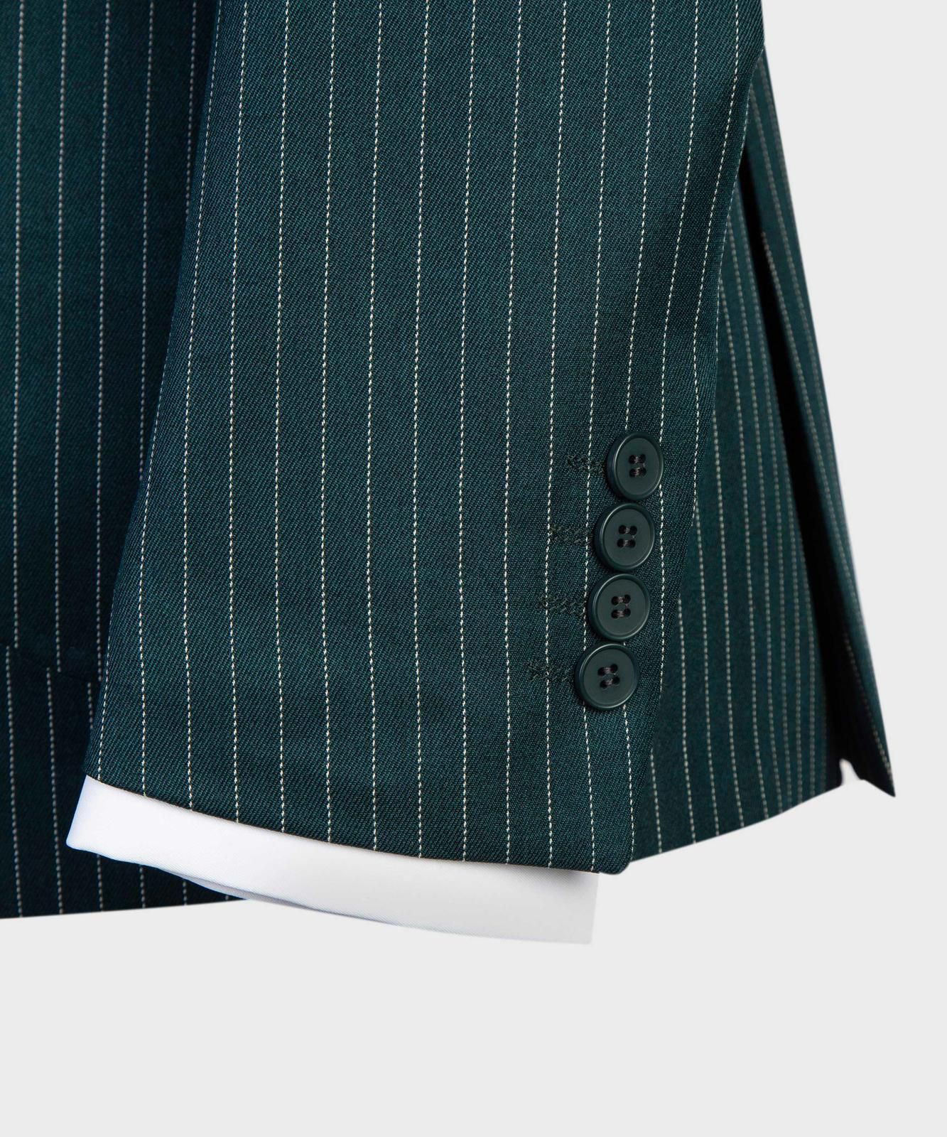 VIVATI Emerald Regent Double-Breasted Pinstripe Suit