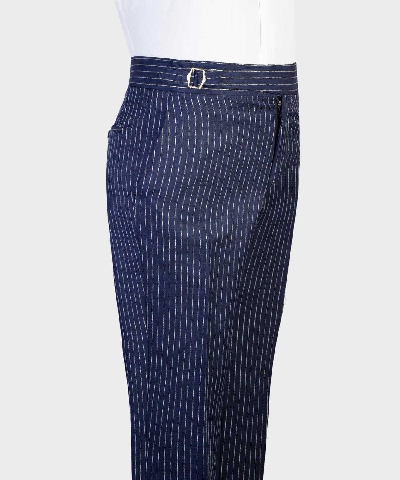VIVATI Midnight Regent Double-Breasted Pinstripe Suit