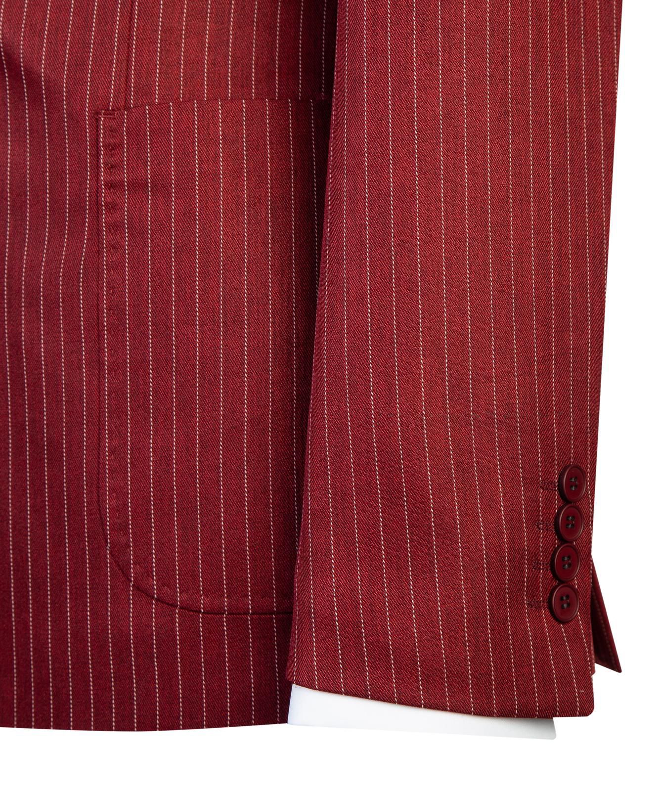 VIVATI Crimson Regent Double-Breasted Pinstripe Suit