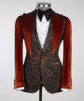 VIVATI Copper Noir Velvet Shawl Tuxedo