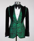 Emerald Noir Floral Velvet Tuxedo