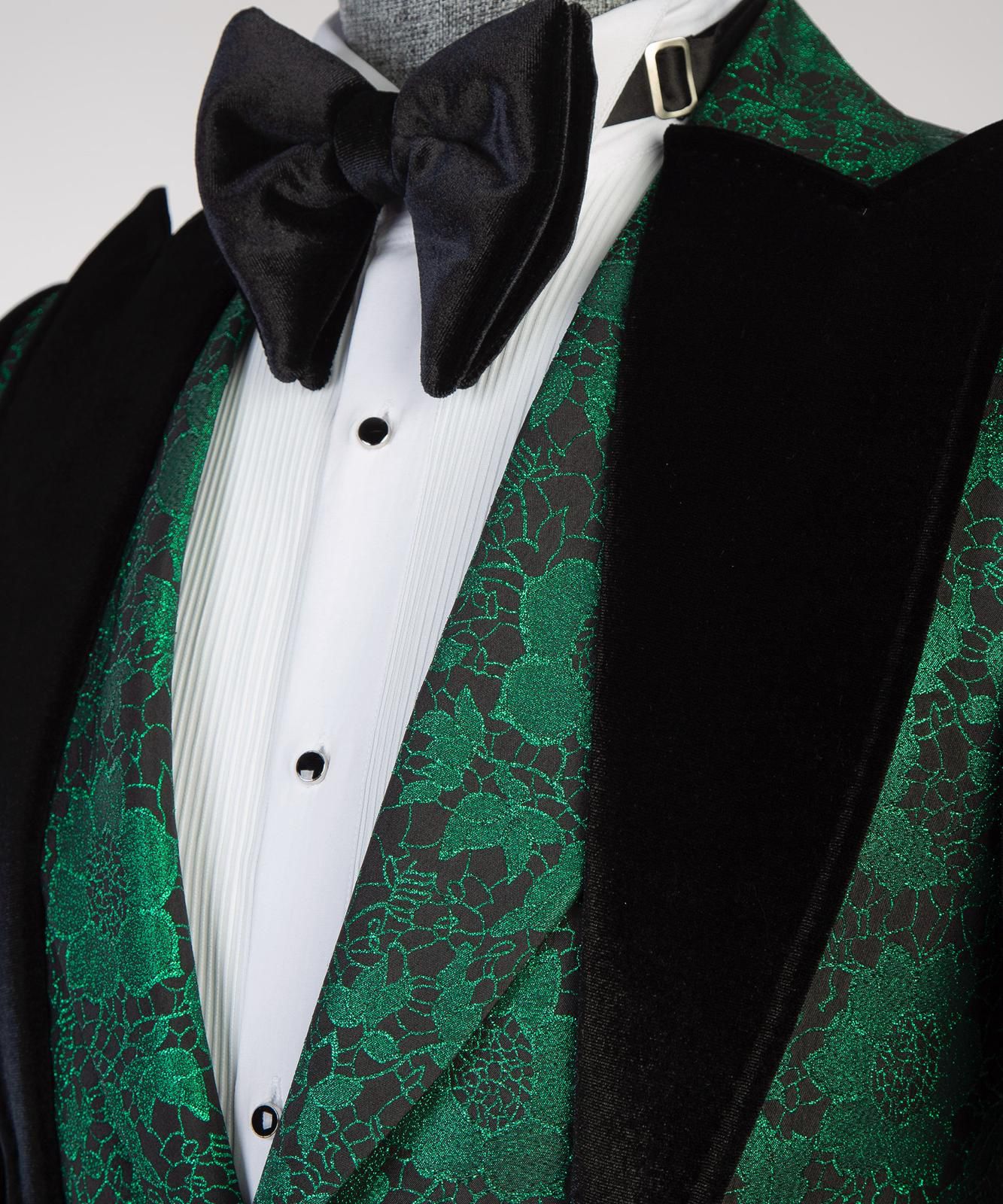 Emerald Noir Floral Velvet Tuxedo
