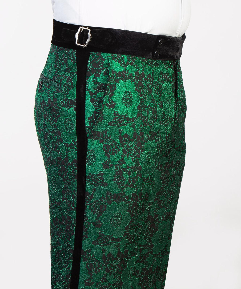 Emerald Noir Floral Velvet Tuxedo