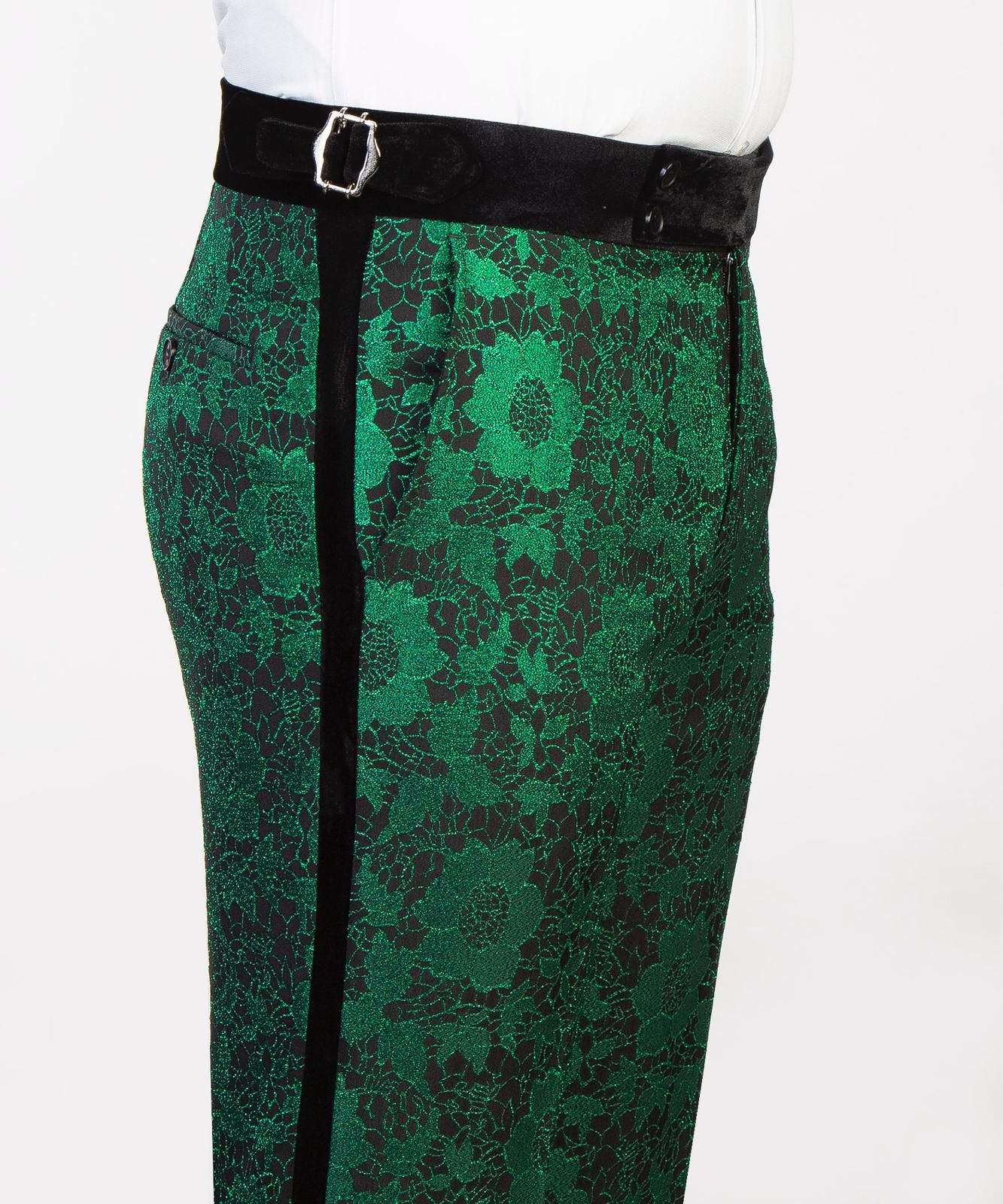 Emerald Noir Floral Velvet Tuxedo