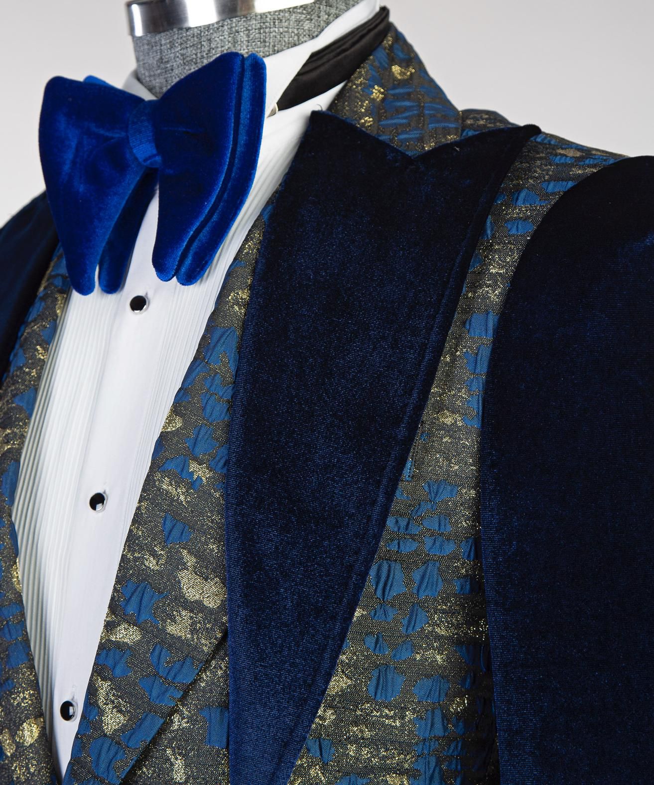 Royal Sapphire Brocade Velvet Tuxedo