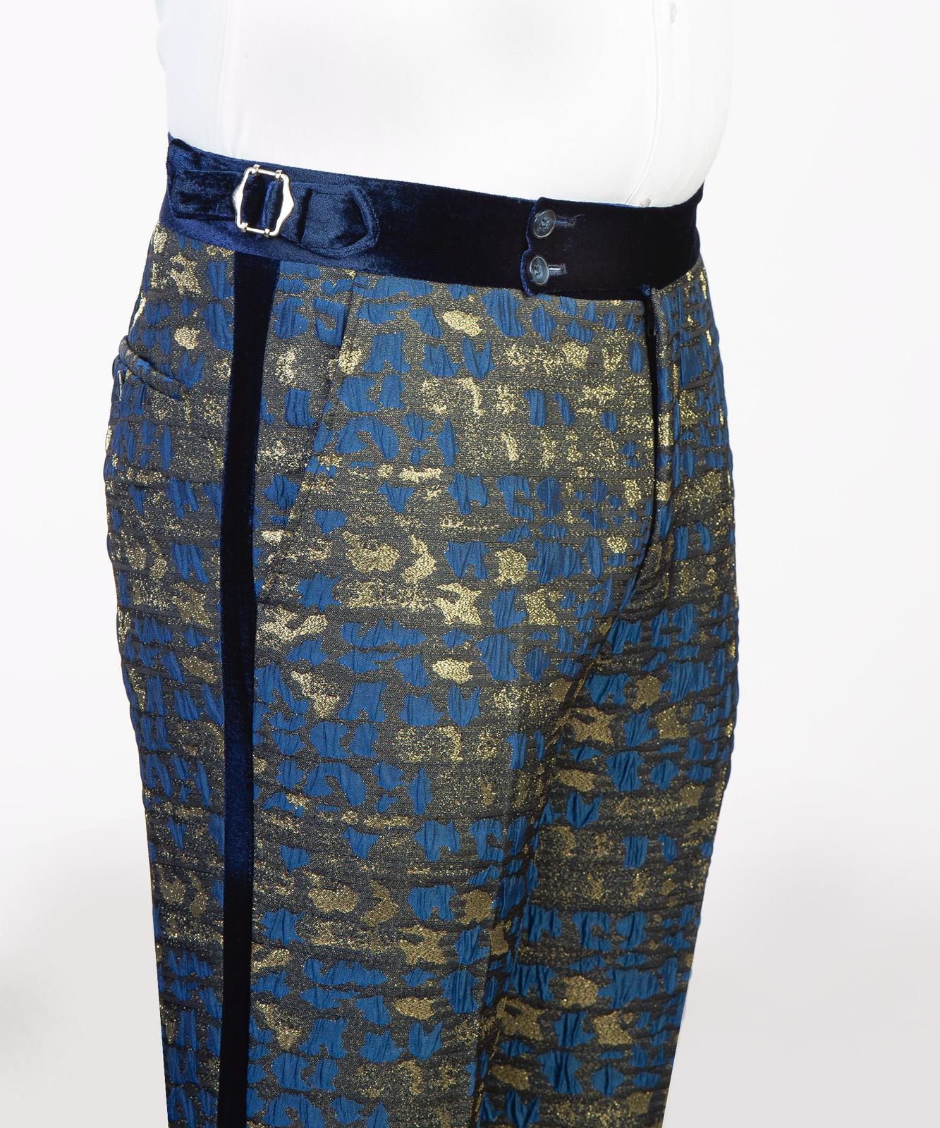 Royal Sapphire Brocade Velvet Tuxedo
