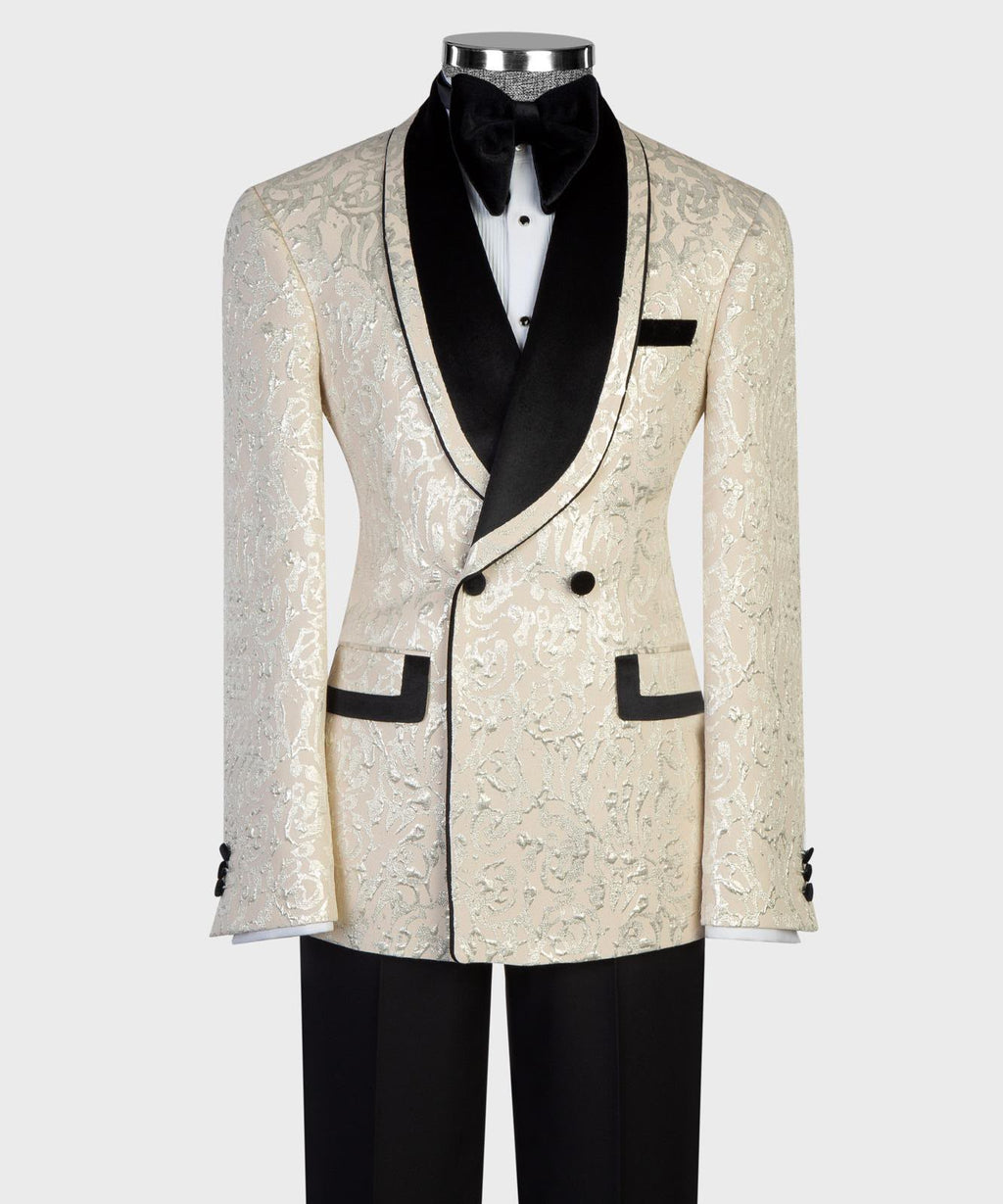 Imperial Ivory Brocade Shawl Tuxedo