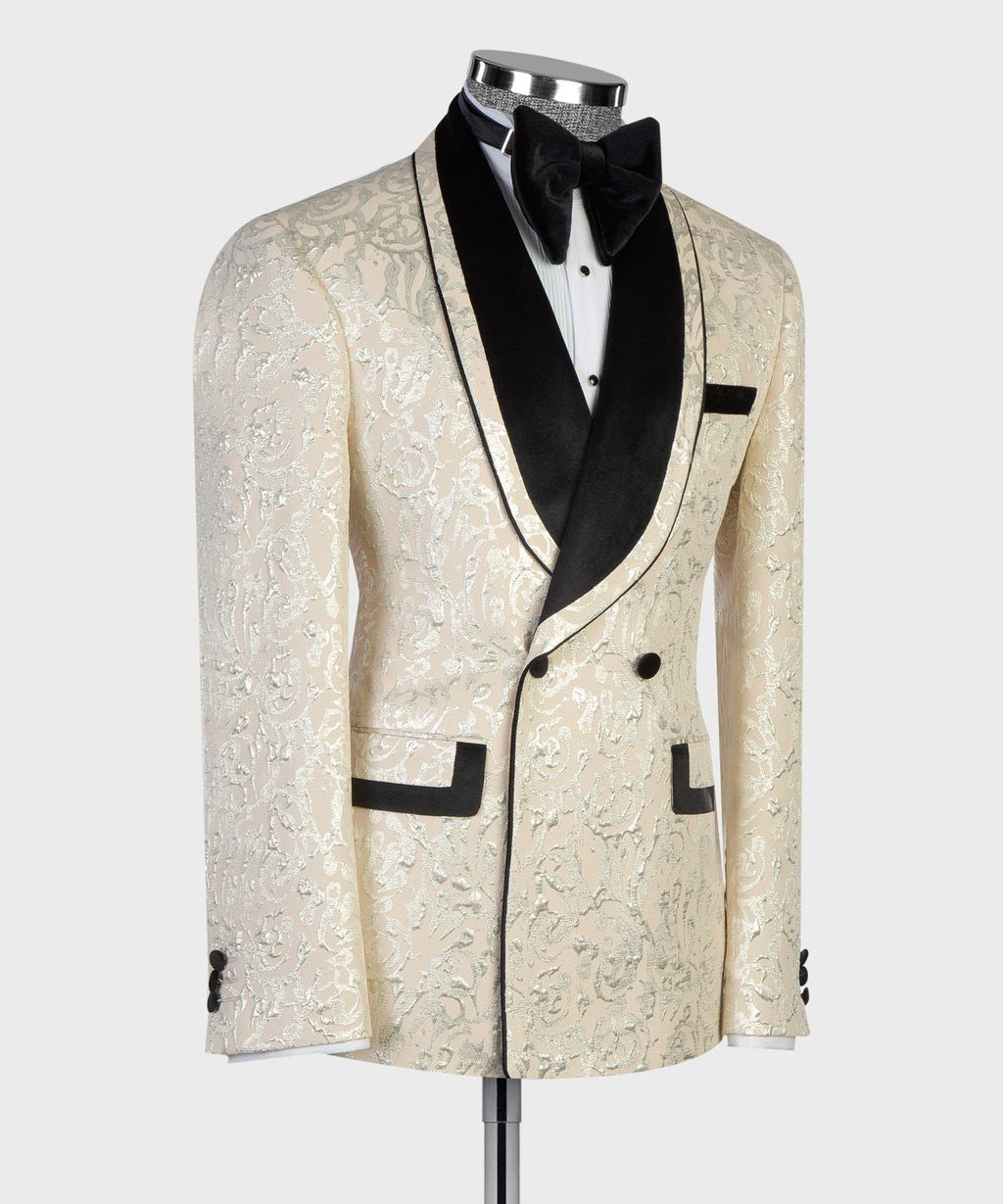 Imperial Ivory Brocade Shawl Tuxedo