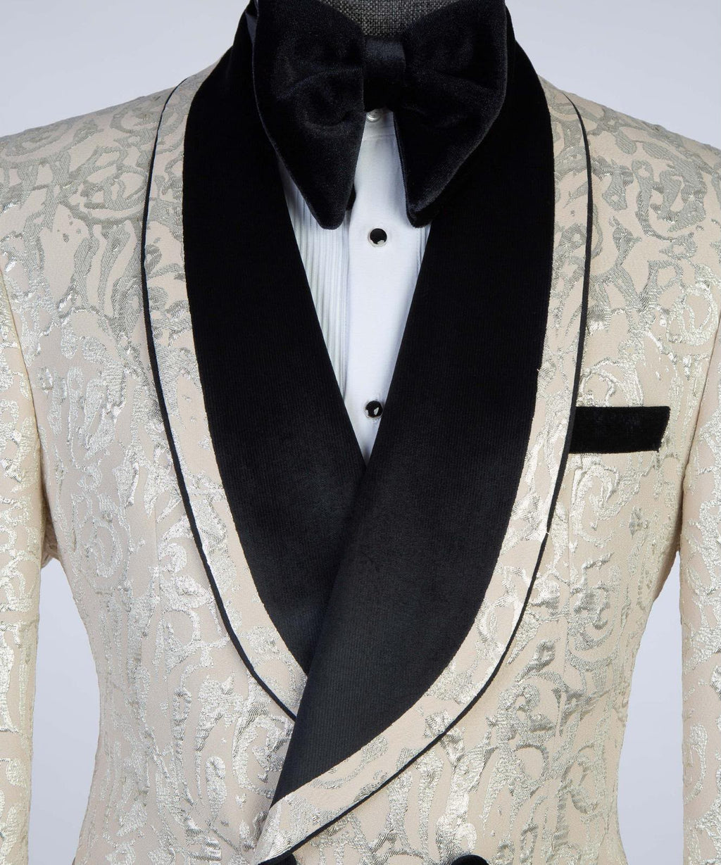 Imperial Ivory Brocade Shawl Tuxedo
