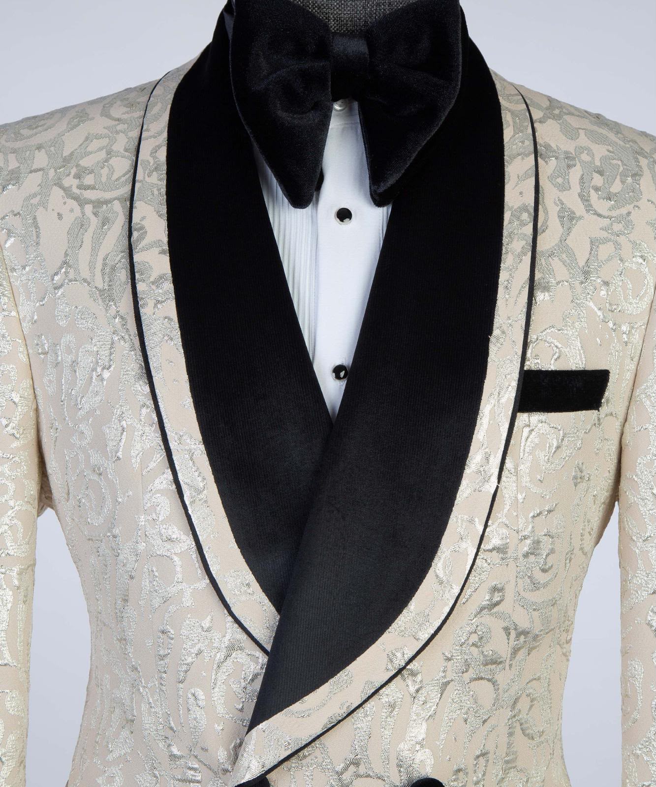 Imperial Ivory Brocade Shawl Tuxedo