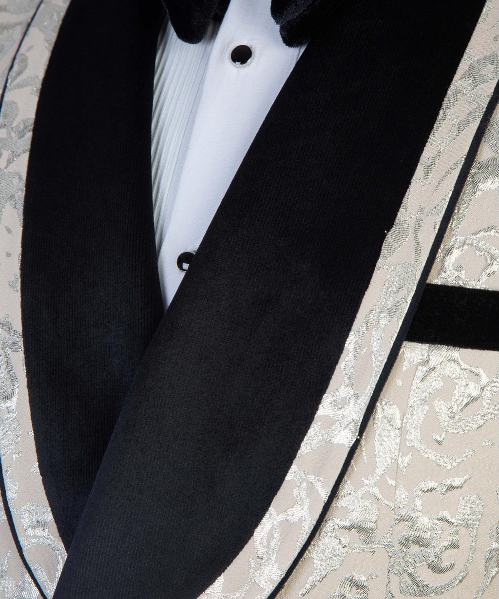 Imperial Ivory Brocade Shawl Tuxedo