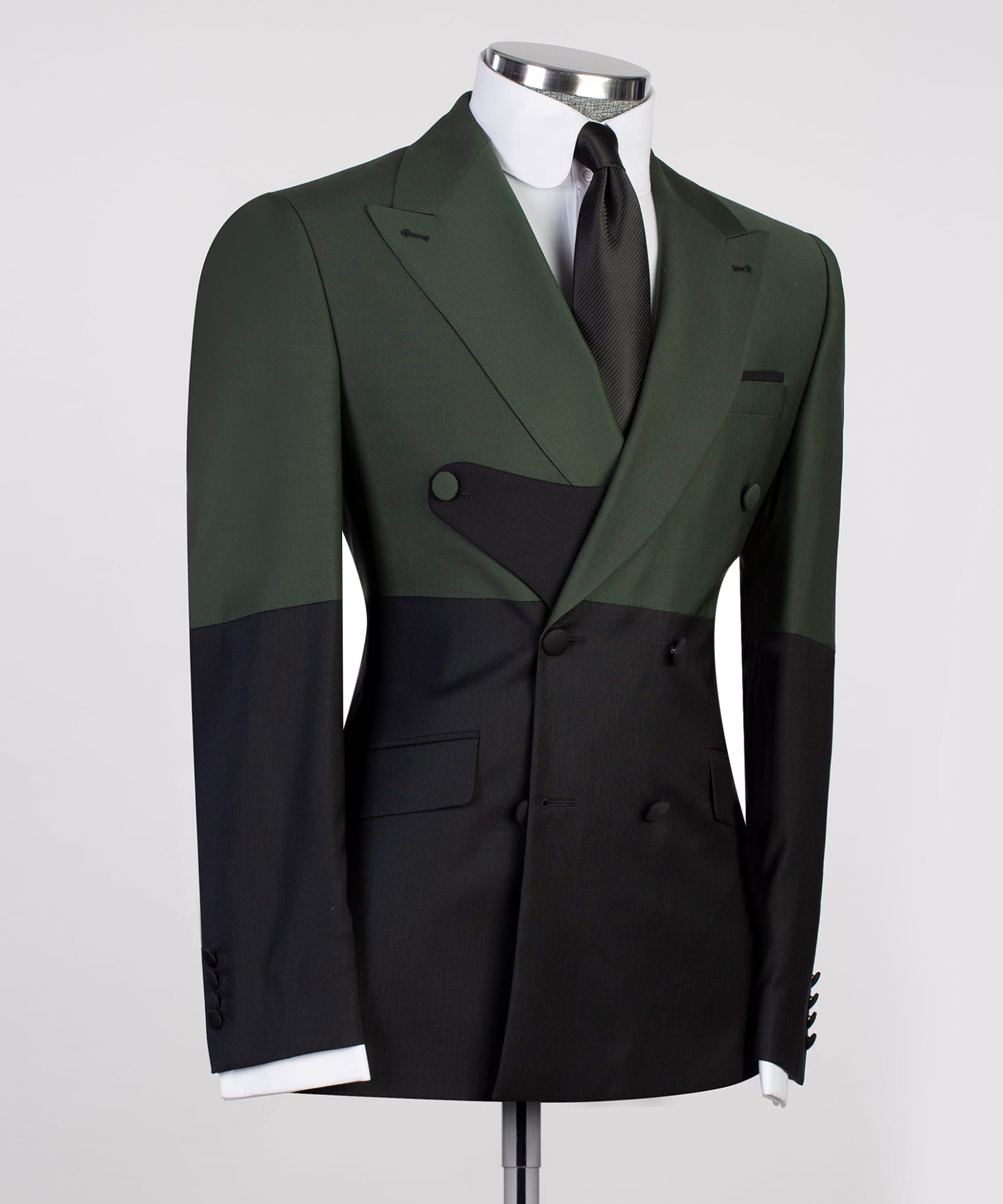 VIVATI Emerald Noir Double-Breasted Tuxedo Set