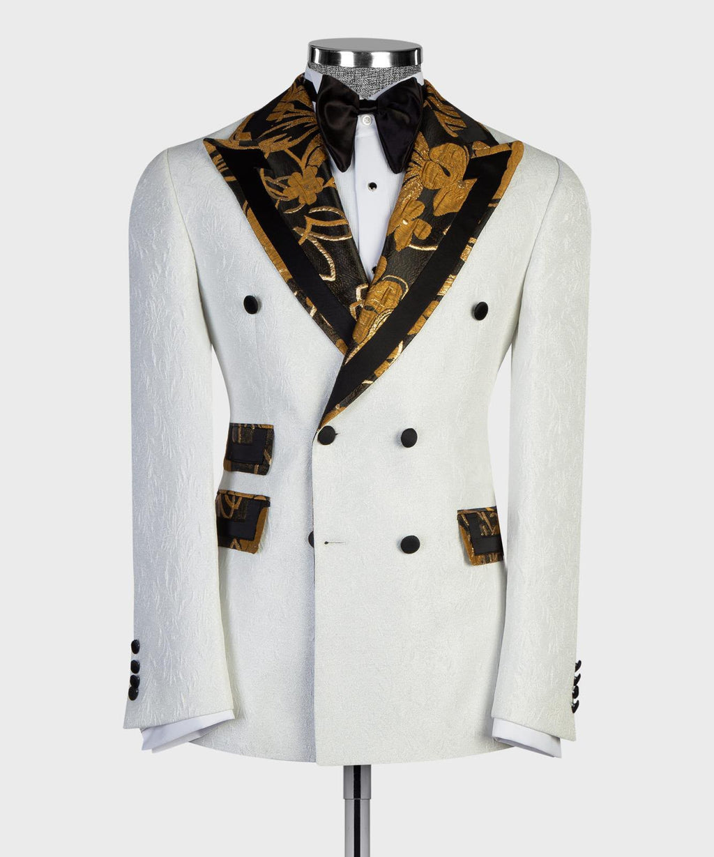 Ivory Gold Royale Brocade Tuxedo