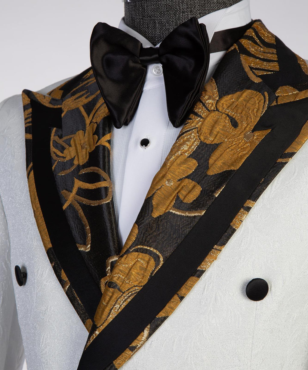 Ivory Gold Royale Brocade Tuxedo