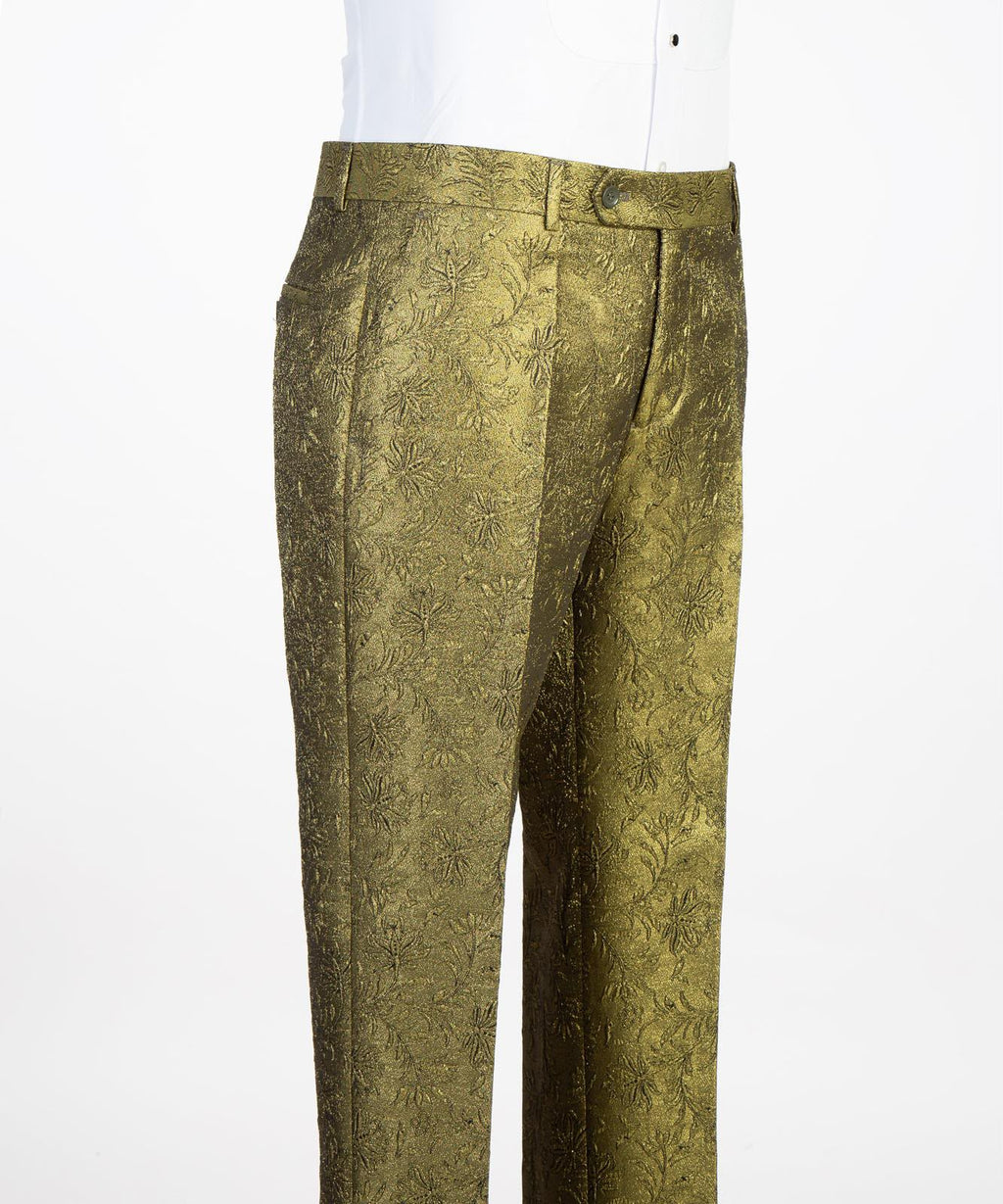 Men’s Luxury Brocade Double-Breasted Tuxedo Suit with Matching Trousers | VIVATI