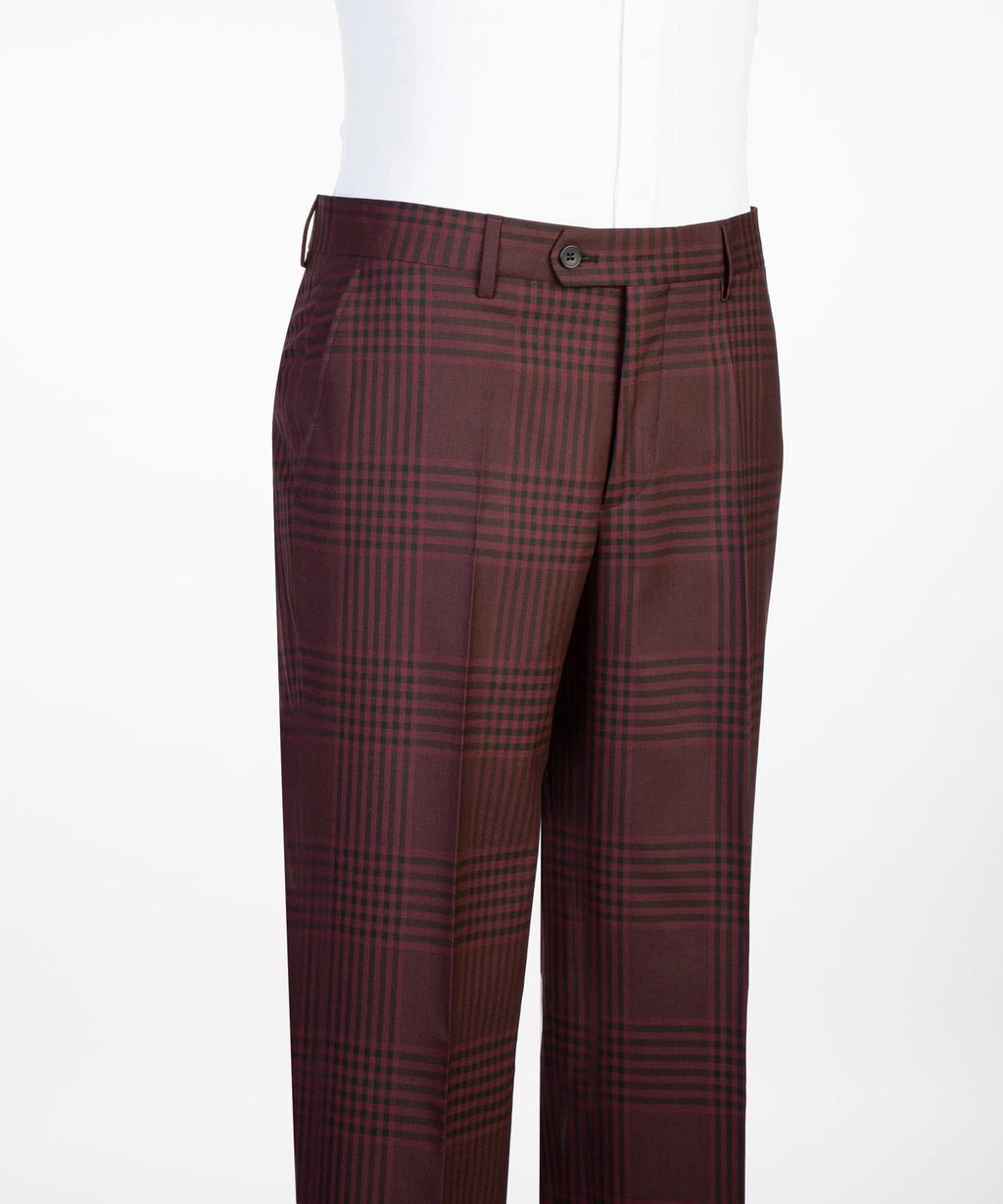 Men’s Plaid 2-Piece Suit Set with Tie & Pocket Square