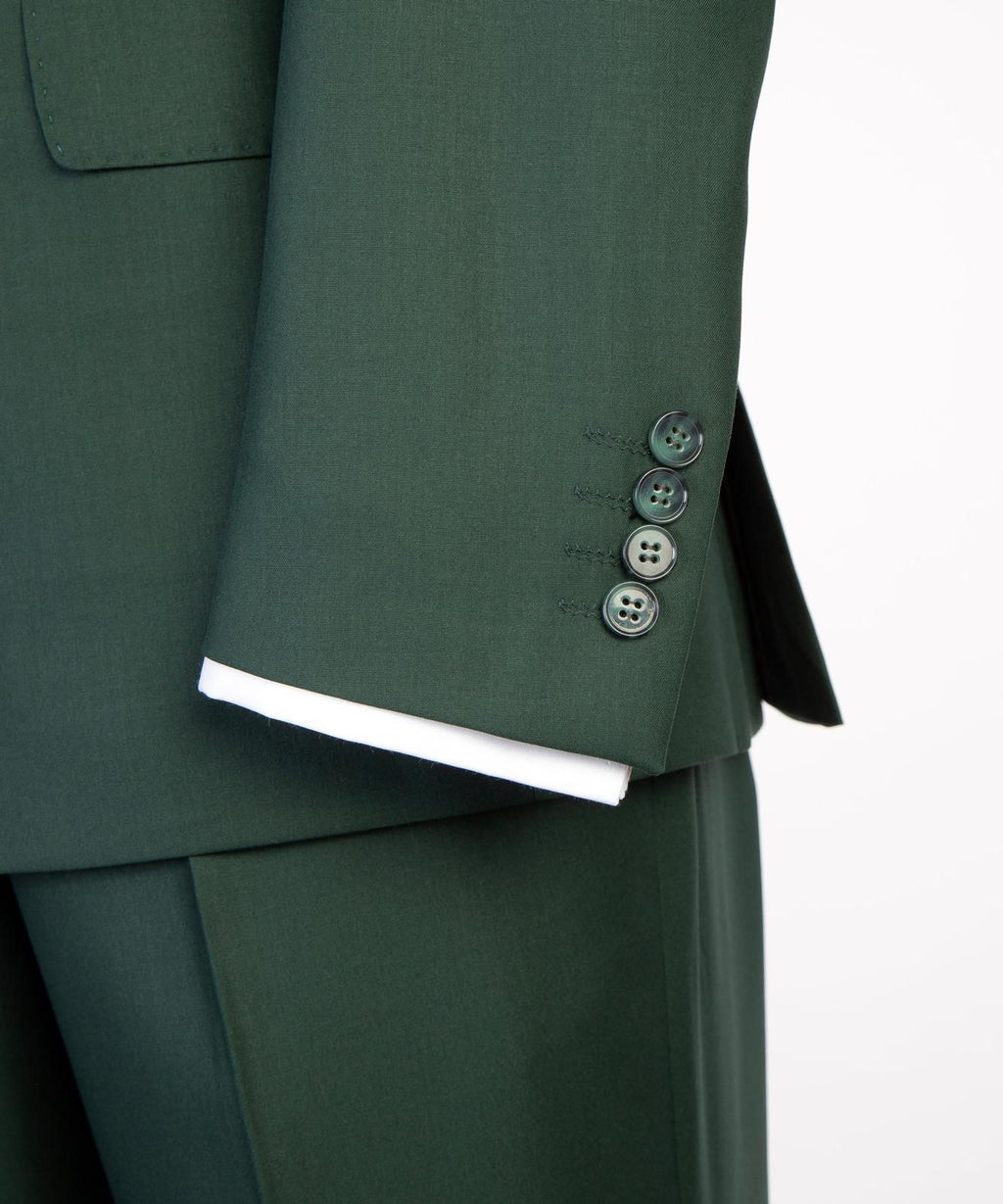 Men’s Double-Breasted Formal Suit Set – Blazer, Trousers, Tie & Pocket Square