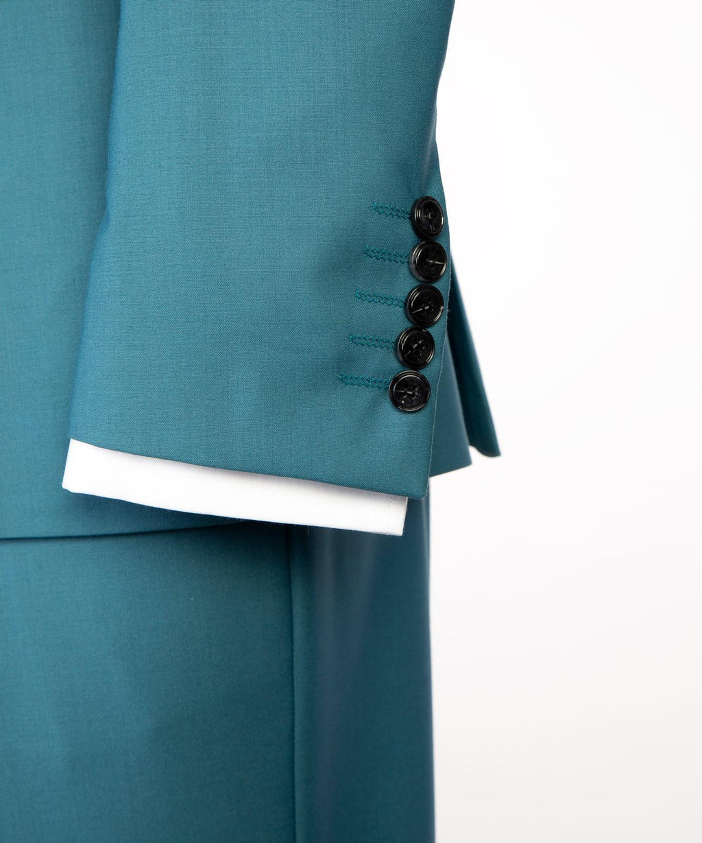 Men’s Double-Breasted Formal Suit Set – Blazer, Trousers, Tie & Pocket Square