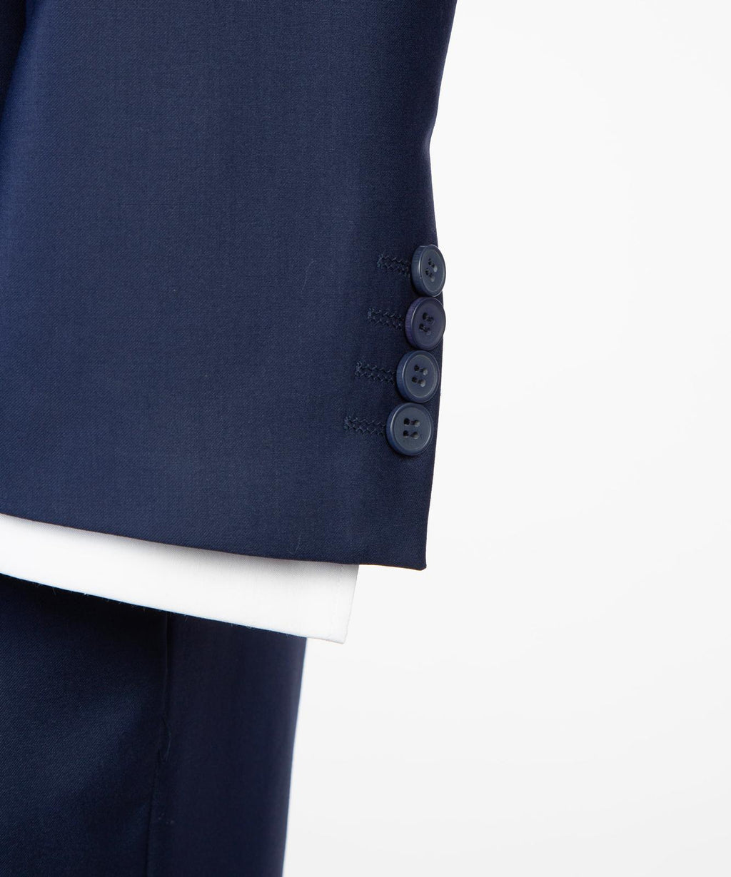 Men’s Double-Breasted Formal Suit Set – Blazer, Trousers, Tie & Pocket Square