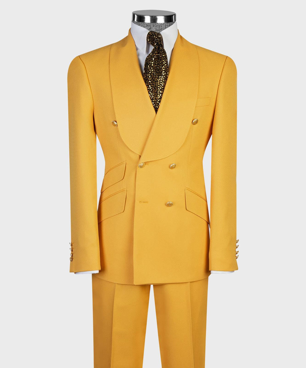 Men’s Luxury Double-Breasted Checkered Suit – Blazer & Trousers with Matching Tie