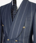 Men’s Luxury Double-Breasted Checkered Suit – Blazer & Trousers with Matching Tie