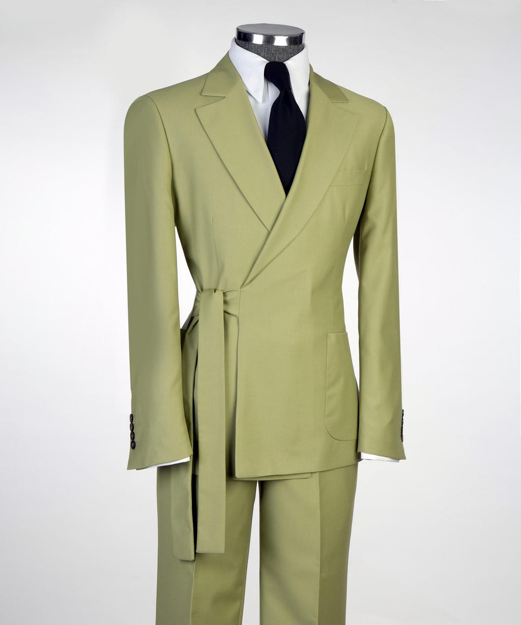 Men’s Luxury Double-Breasted Wrap Suit Set – Tailored Blazer & Trousers