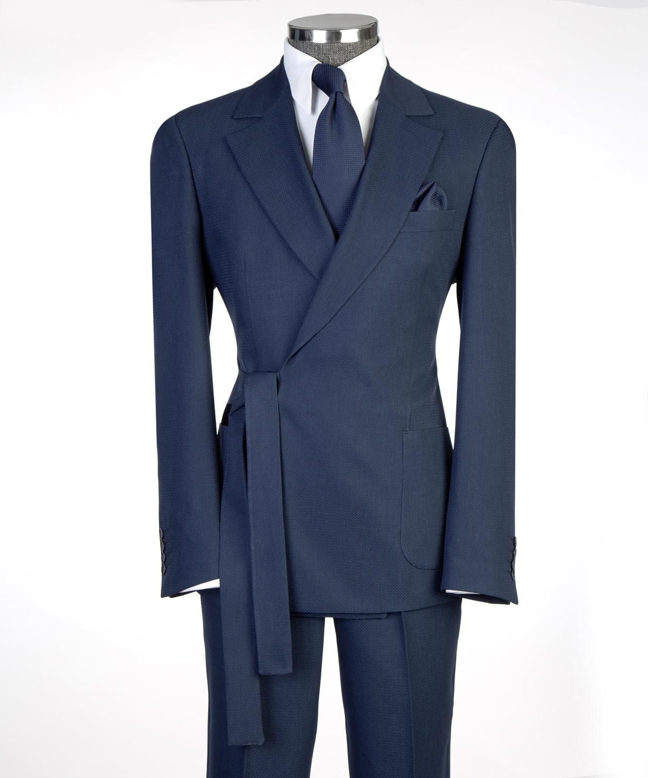 Men’s Luxury Double-Breasted Wrap Suit Set – Tailored Blazer & Trousers