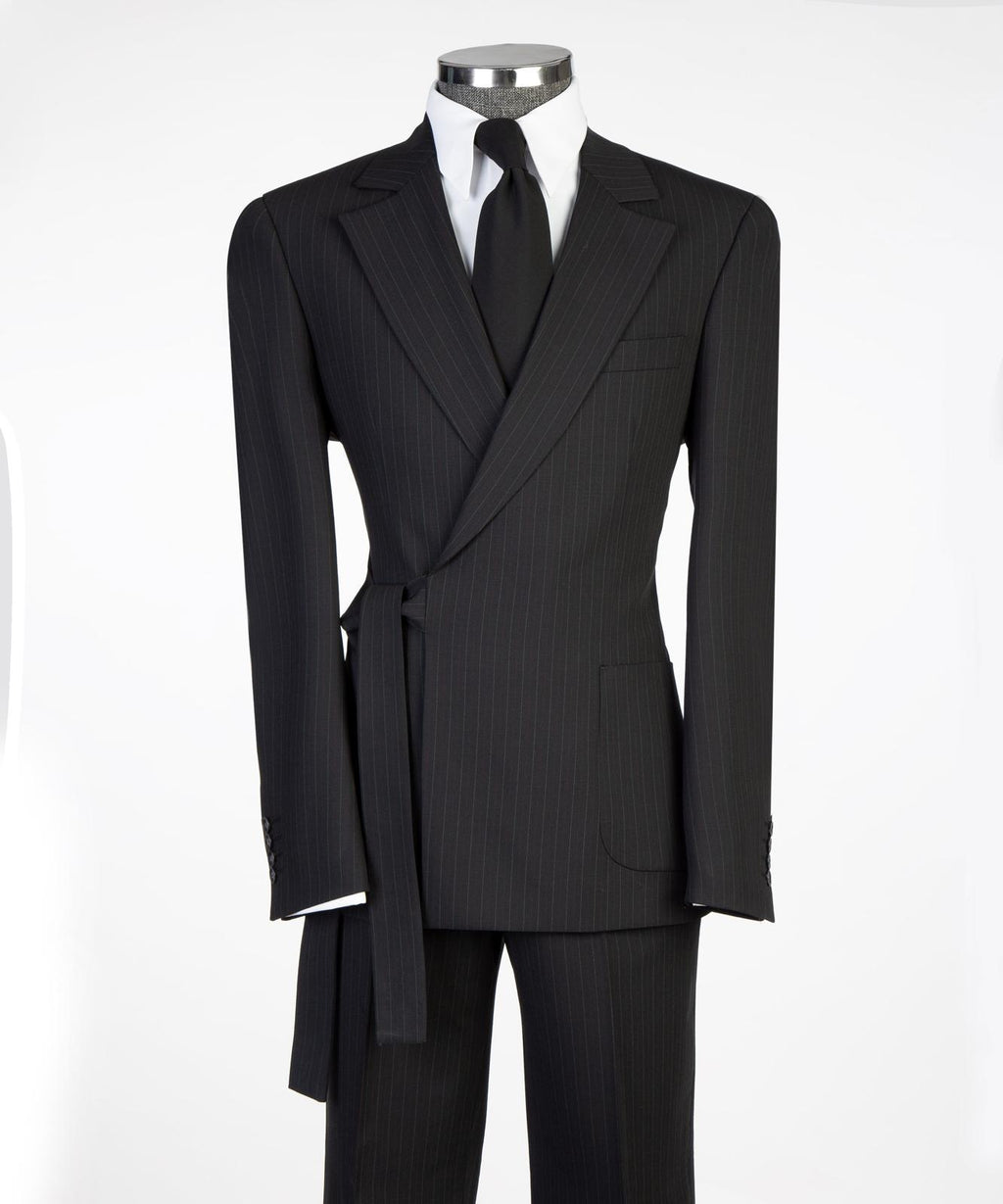 Men’s Luxury Double-Breasted Wrap Suit Set – Tailored Blazer & Trousers