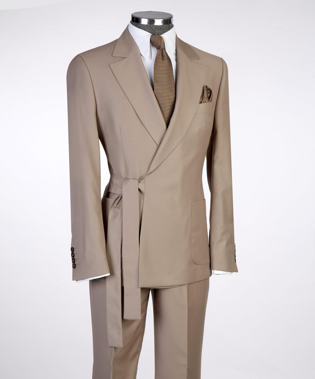 Men’s Luxury Double-Breasted Wrap Suit Set – Tailored Blazer & Trousers