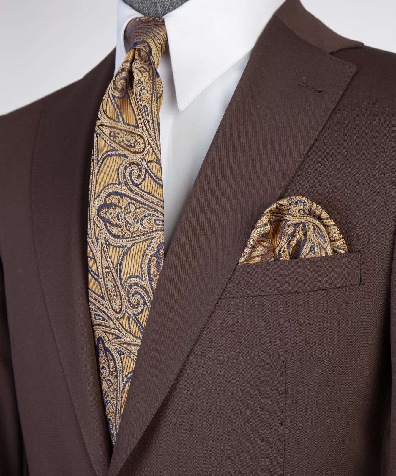 Men’s Classic Tailored 2-Piece Suit Set – Blazer, Trousers, Tie & Pocket Square
