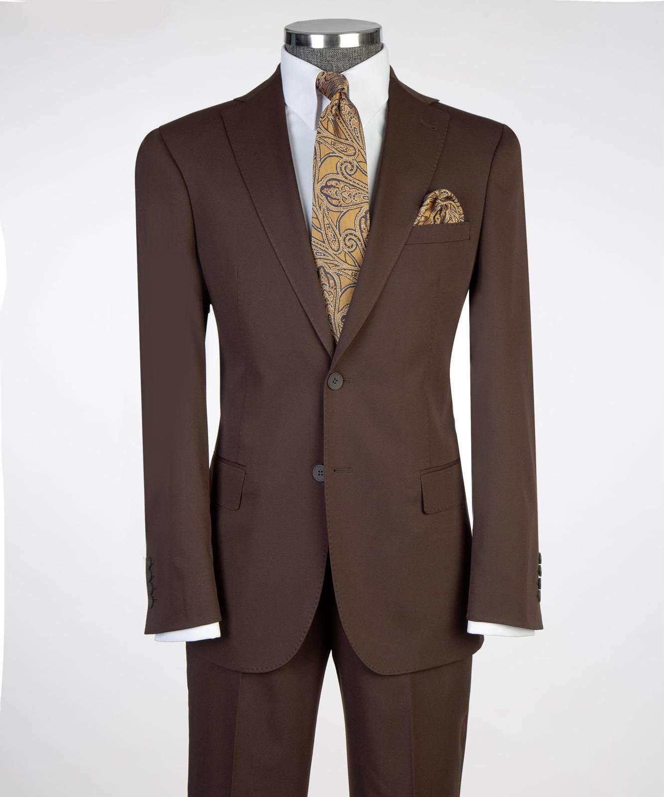 Men’s Classic Tailored 2-Piece Suit Set – Blazer, Trousers, Tie & Pocket Square