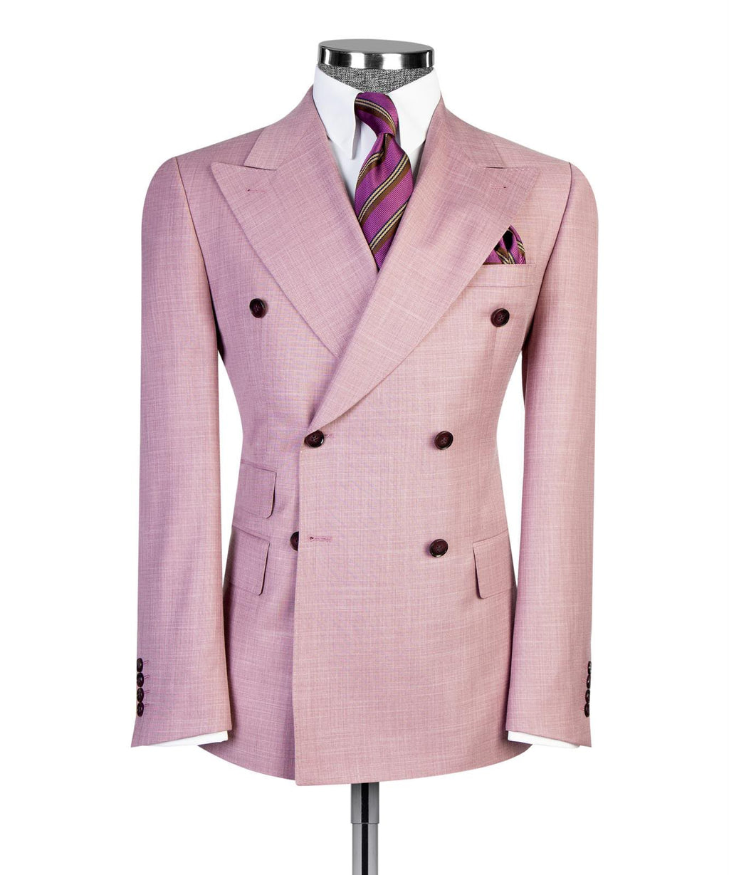 Men’s Luxury Double-Breasted Flared Suit Set – Blazer, Trousers, Tie & Pocket Square