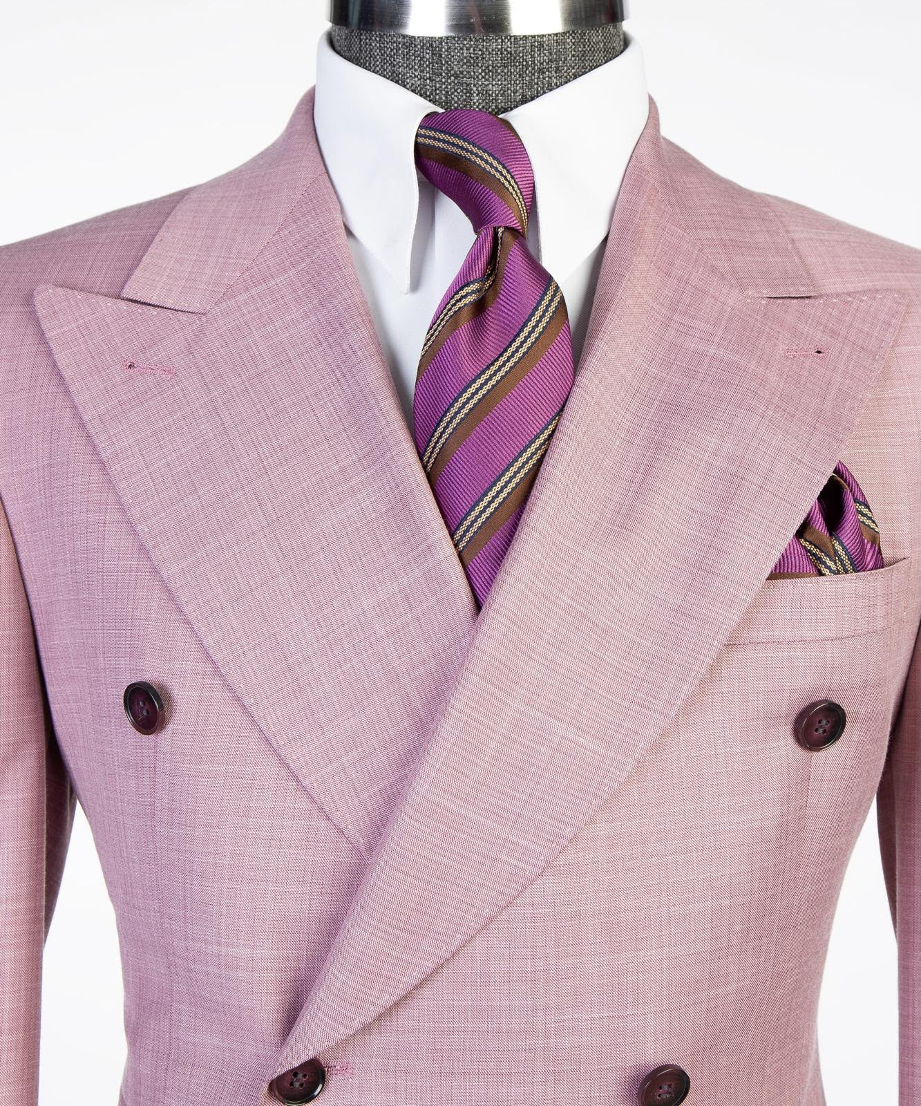Men’s Luxury Double-Breasted Flared Suit Set – Blazer, Trousers, Tie & Pocket Square