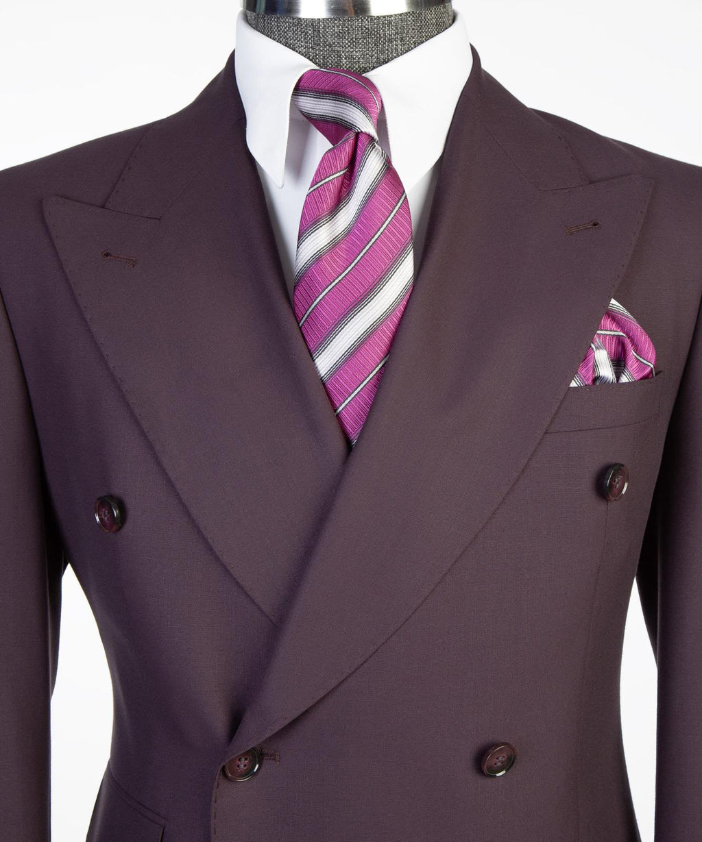 Men’s Luxury Double-Breasted Flared Suit Set – Blazer, Trousers, Tie & Pocket Square