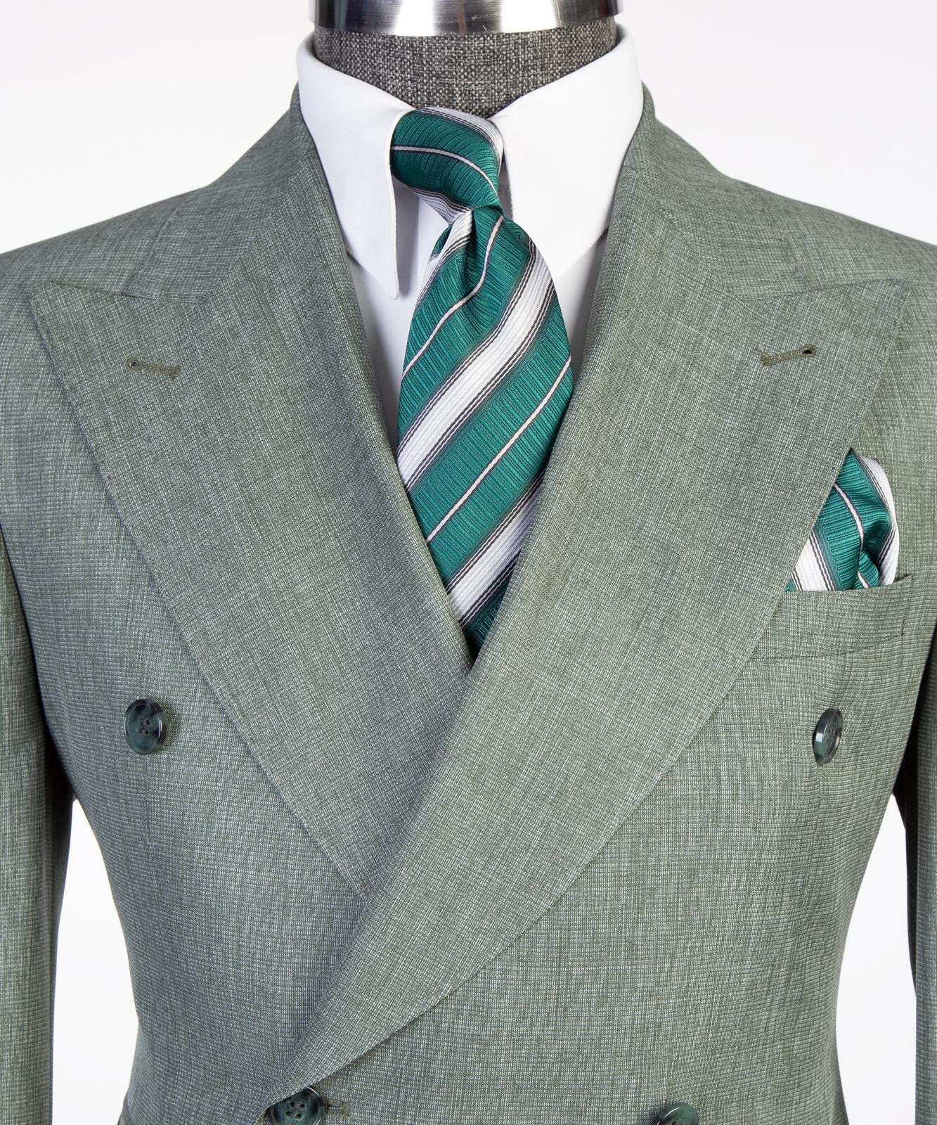 Men’s Luxury Double-Breasted Flared Suit Set – Blazer, Trousers, Tie & Pocket Square